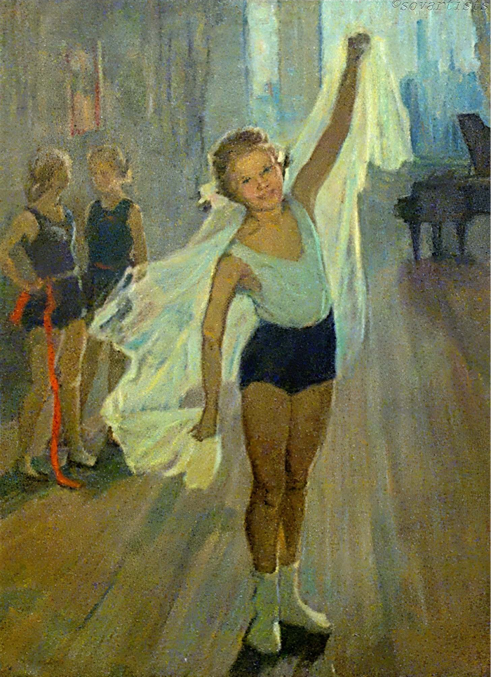 Егорова-Троицкая Муза Александровна (14 (27).04.1904, Кушва Пермской губернии - 30.12.1990, Москва). «Гимнастика». 1951 год.