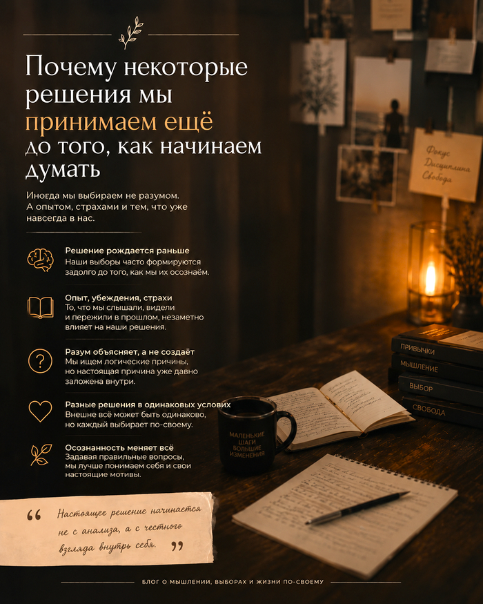 Почему некоторые решения мы принимаем ещё до того, как начинаем думать