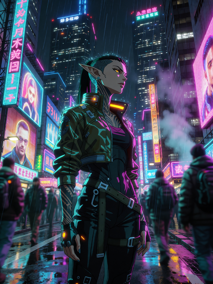 Cyberpunk Elf Girl