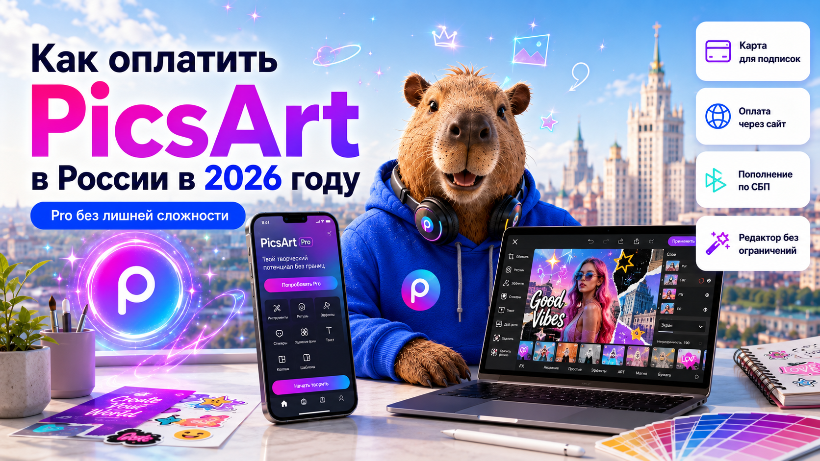 How to pay for PicsArt in Russia in 2026: with your card in minutes - Series How to pay for subscriptions, Bank card, Appendix, Instructions, iPhone, Picsart, Longpost, Service, Company Blogs, 