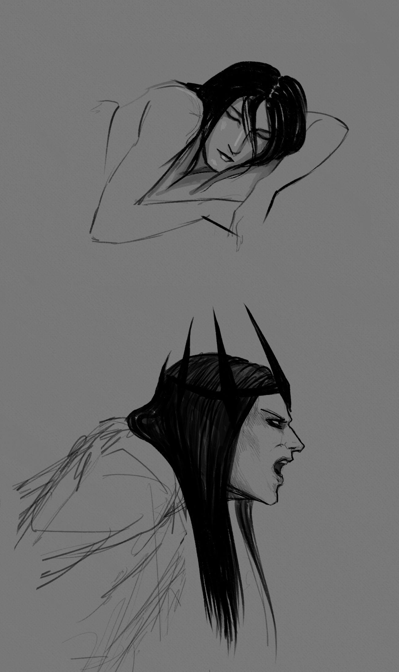Morgoroth. Digital sketches - My, 2D, Drawing, Digital drawing, Art, Sketch, Characters (edit), Sketch, Black and white, Fantasy, Friday tag is mine, Longpost