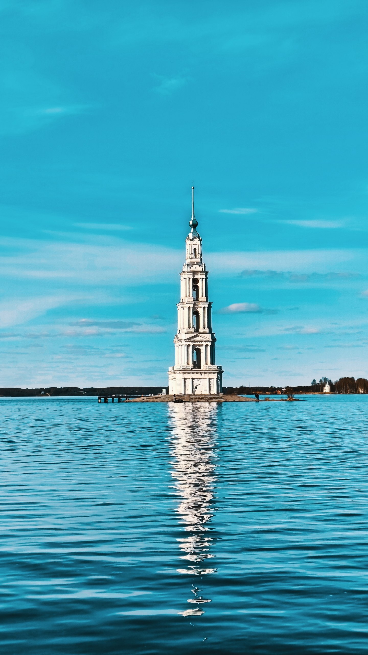 A bit of sky and water - My, The photo, Mobile photography, Landscape, Sky, Sunset, Water, Travels, beauty, Yaroslavskaya oblast, Rybinsk Reservoir, Tver region, Kalyazin, Longpost