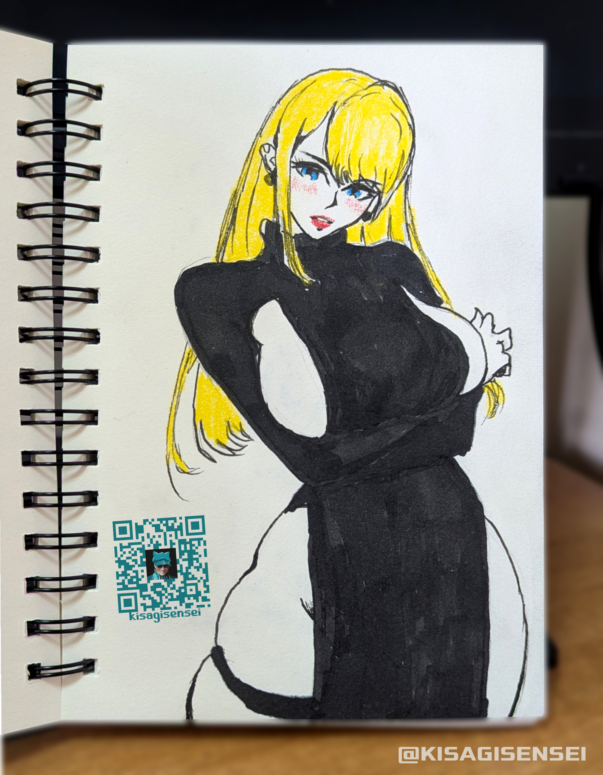 Touching yellow) - My, Pencil drawing, Girls, Art, Traditional art