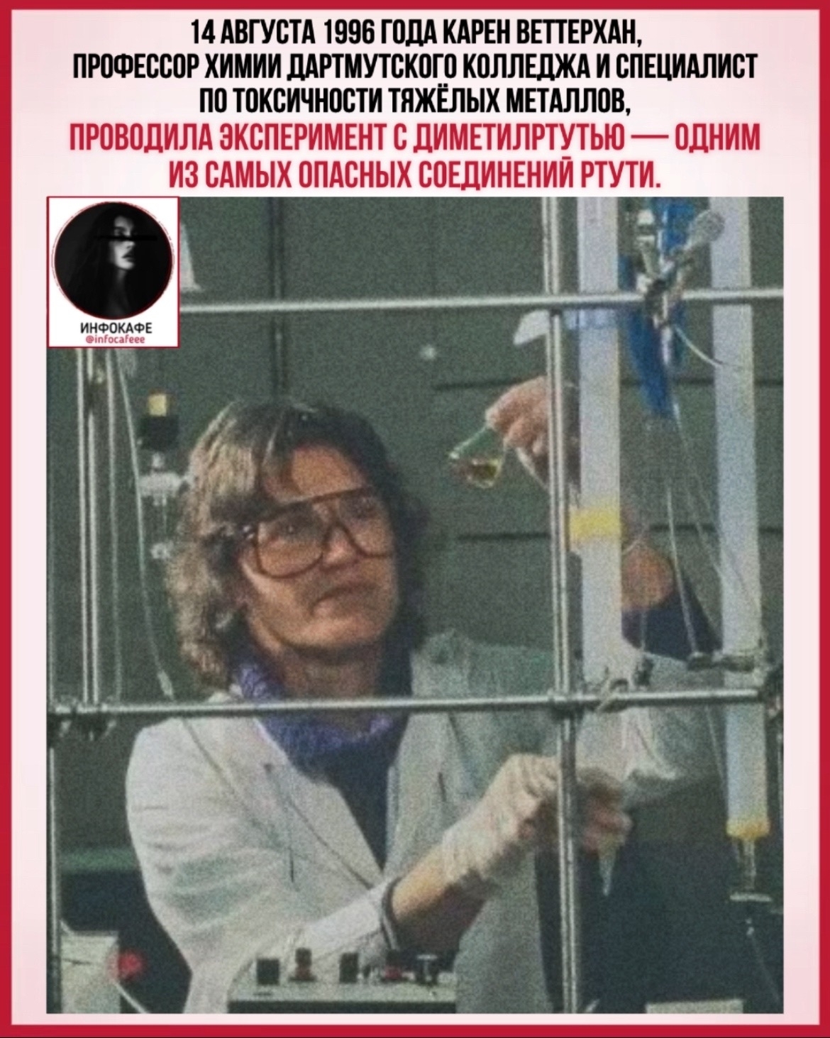 She was an expert on toxic metals and did everything by the book. But one drop cost her her life. - Series Interesting in VK, Negative, I, Mercury (chemical element), Death, History (science), Safety engineering, Obituary, Biography, Tragedy, VKontakte (link), Longpost