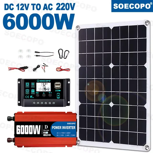 SOECOPO 6000W: A complete solar power system for total independence. 12V/220V inverter, 500W panel, 100A controller. - My, Распродажа, AliExpress, Products, Discounts, Advertising, Xiaomi, Tablet, Charger, Aliexpress sale, Online shopping, Longpost, 