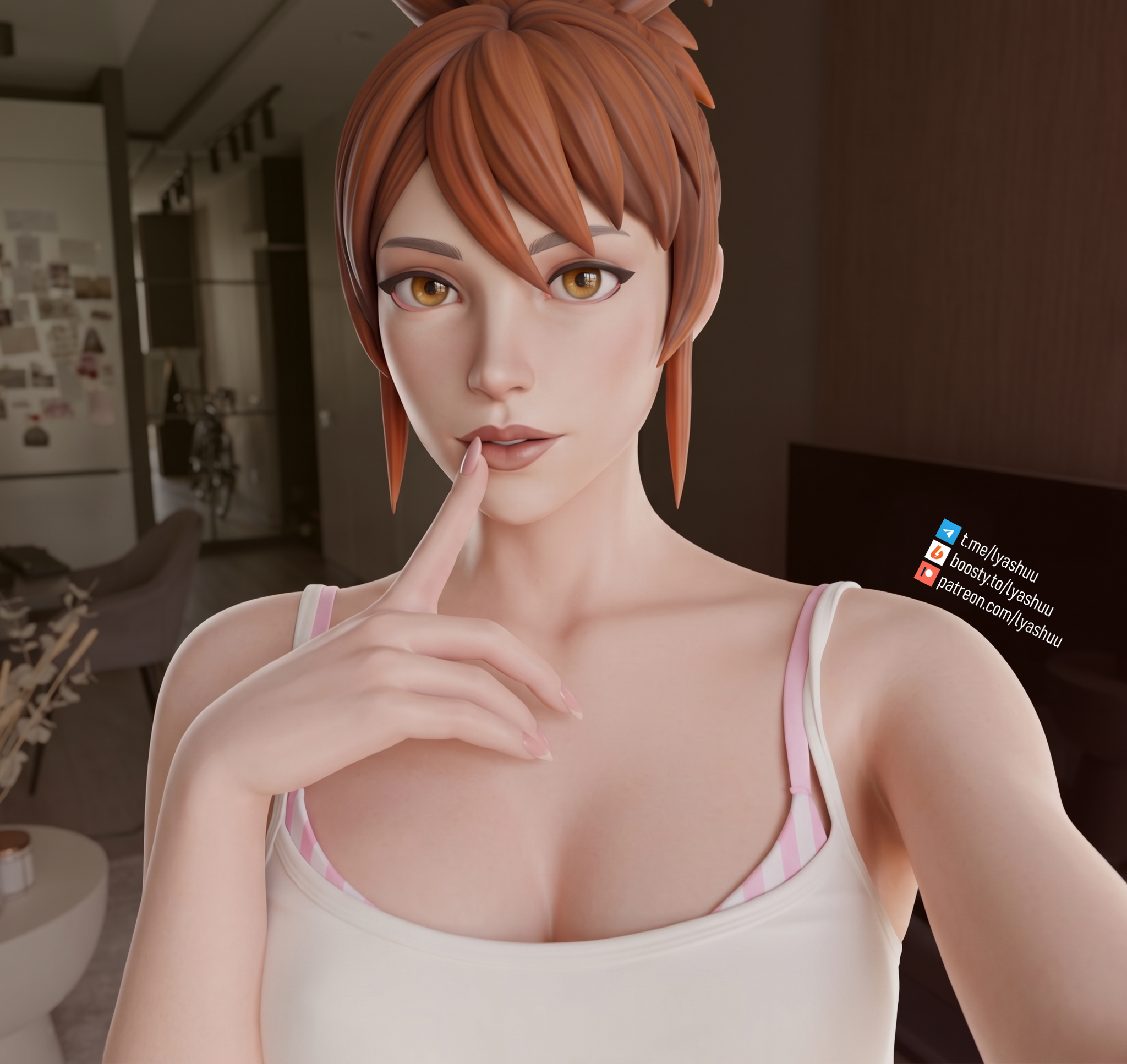 Marcy | Dota 2 - My, Marci, Dota, Dota 2, Valve, Art, Game art, 3D, Computer graphics, Lyashu, Boobs, Selfie