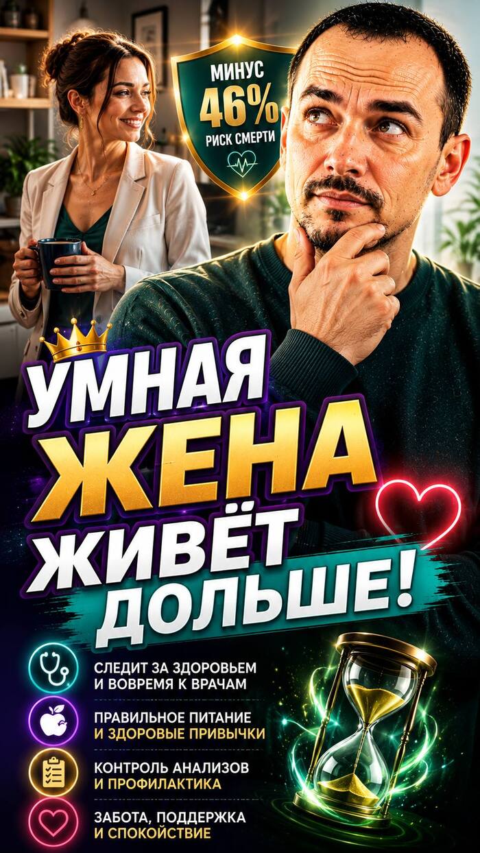 Почему умная жена может стать лучшей инвестицией в здоровье мужчины?