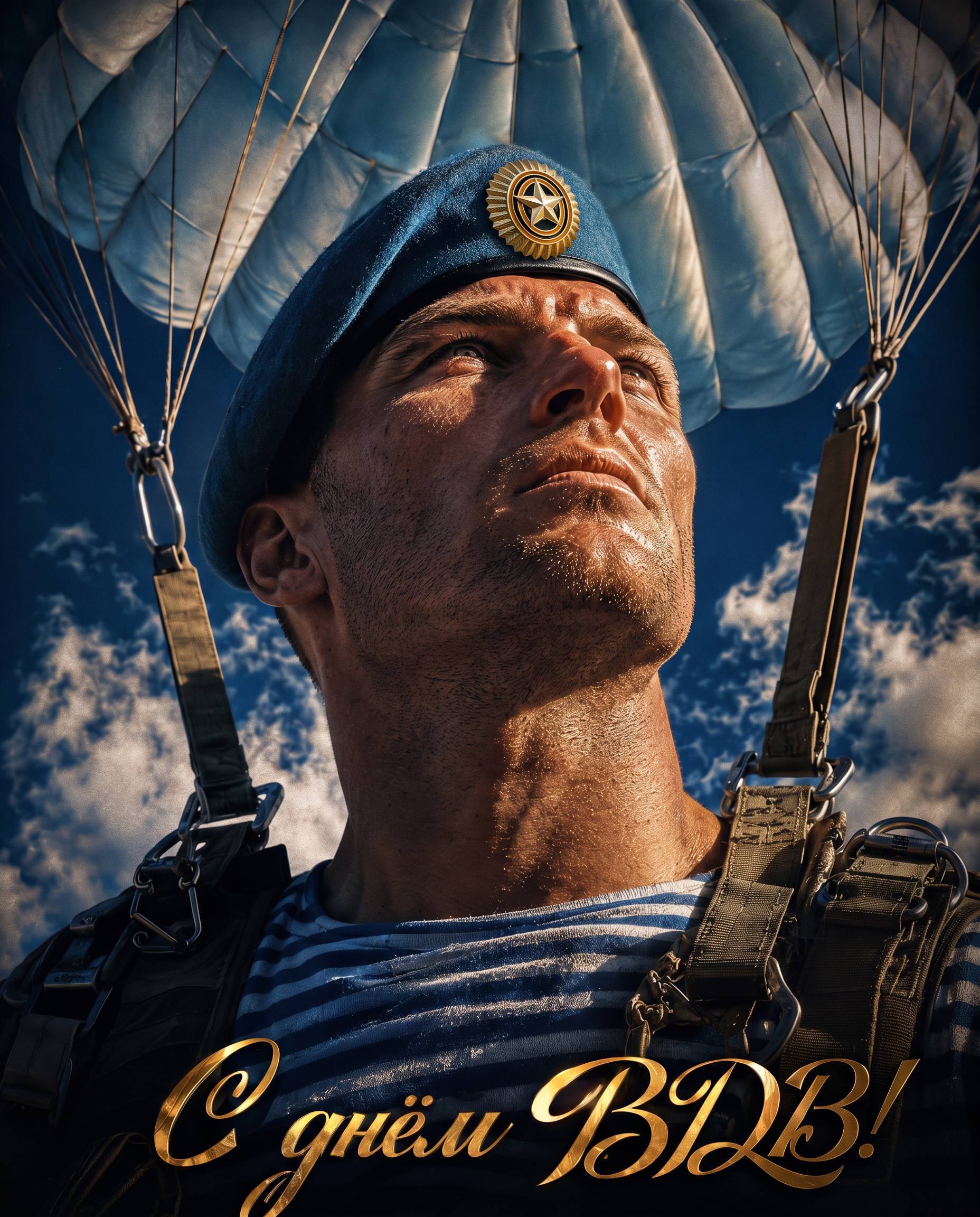 Airborne Forces Day unites generations of paratroopers, veterans, and all those who are proud of the history of these troops. - Neural Network Content, Artificial Intelligence, Neural network art, Day of the Airborne Forces, August 2, Courage, Power, Prowess, Courage, Russia, Longpost