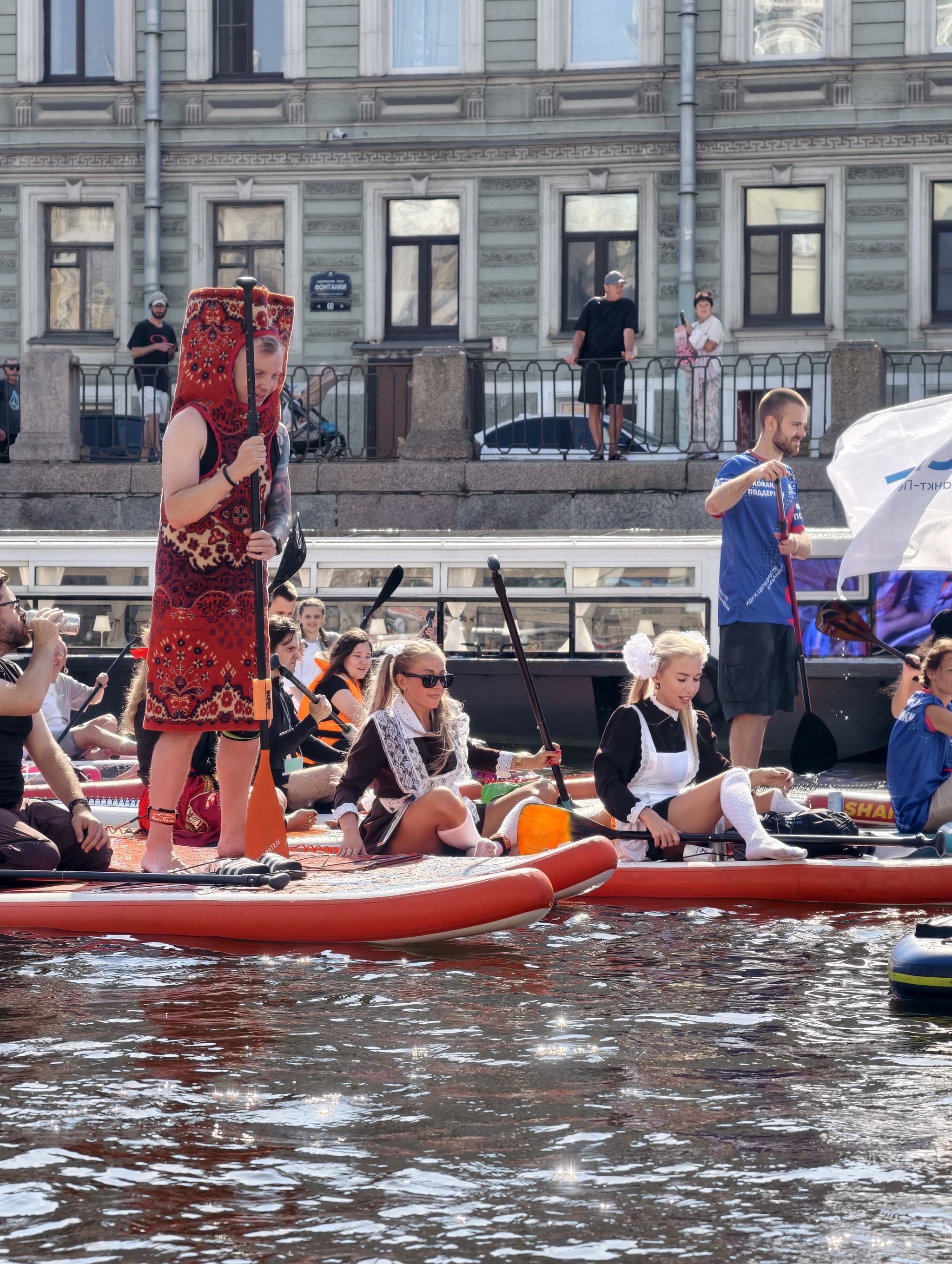 Fontanka SUP. How it was - My, Saint Petersburg, Fontanka, The festival, SUPsurfing, Paddleboard, Cosplay, Video, Vertical video, Short videos, Longpost