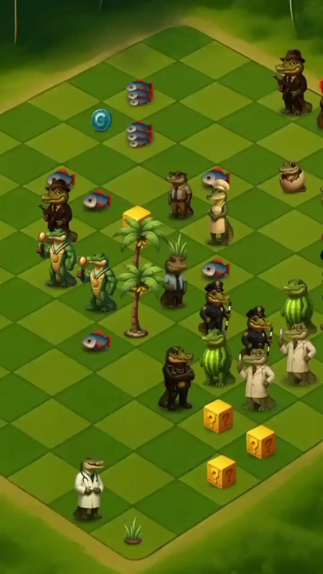 Cocodrillas Saga - увлекательная игра в жанре мерж! Создавайте крокодилов разных профессий. Играйте бесплатно и наслаждайтесь живым общением персонажей! (видео 2)