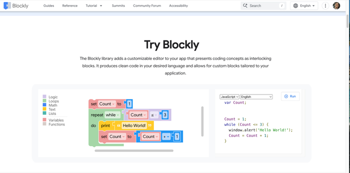 �������� �������� Google Blockly.