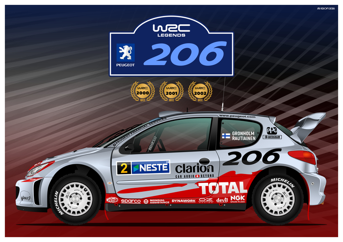 Peugeot 206 WRC Poster.