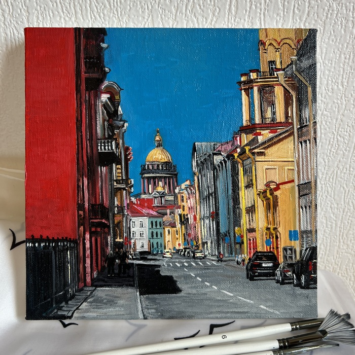 Холст, масло. 20*20см
