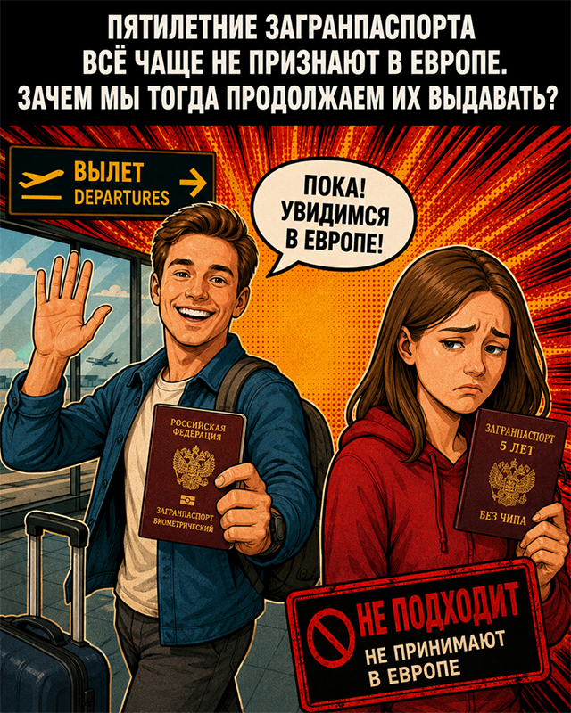 Европа всё чаще не признаёт российские пятилетние загранпаспорта. А зачем мы тогда продолжаем их выдавать?
