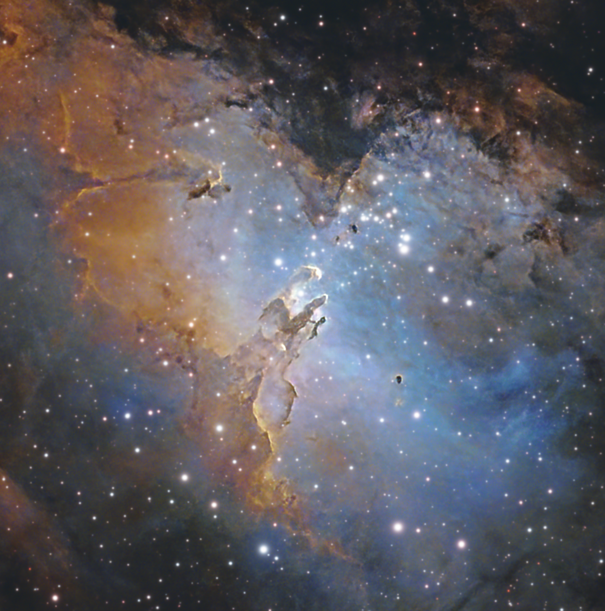 Messier 16. Туманность Орел и Столпы творения - Серия Астрофотографии, Моё, Телескоп, Астрономия, Туманность, Длиннопост