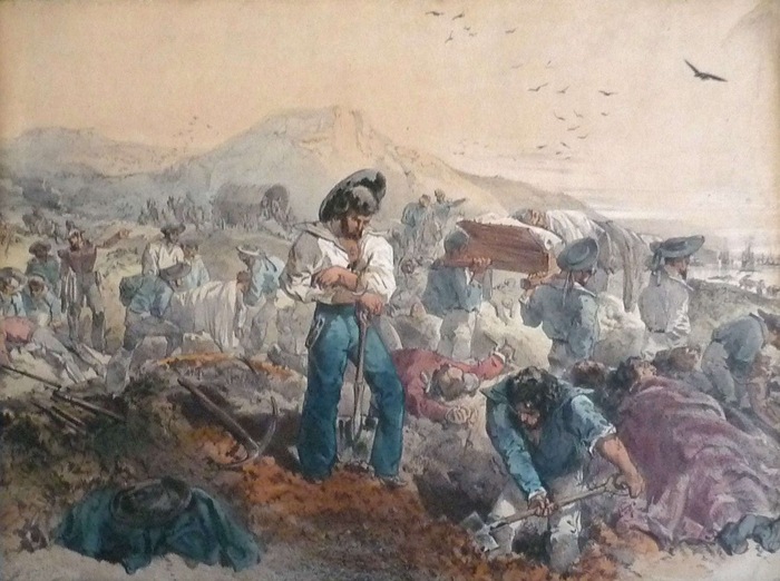 Edmond Morin. Collecting the wounded and burial party after the Battle of Alma.