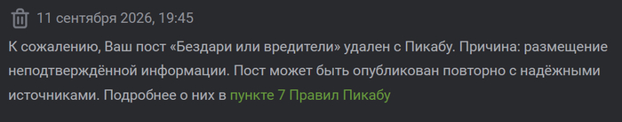 Пруф об удалении