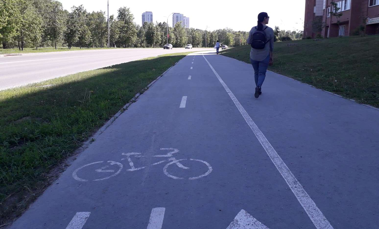 In response to the post No bike path - conflict is a foregone conclusion - Crosswalk, Bike path, Sidewalk, Koltsovo