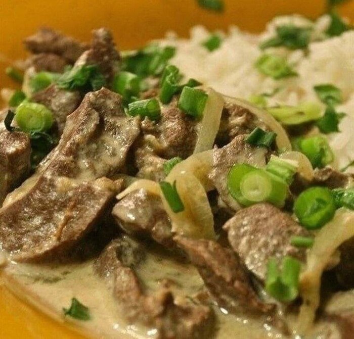 Печень в сыром соусе