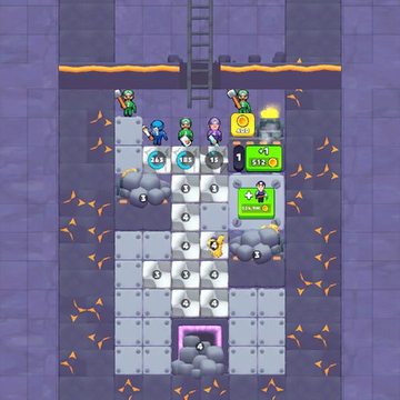 Копай и объединяй!
Выкопай самую глубокую шахту и добывай алмазы!
Нанимай шахтеров и прокачивай их с помощью мердж механики!
Соедини шахтеров! Золотая ферма!