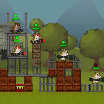 Пришло время возглавить банду боевых хомяков и обратить противника в бегство. Будет весело! Мультяшная онлайн-игра подарит дозу экшена: взрывайте, ломайте, крушите. Вступайте в бой прямо сейчас бесплатно и без регистрации! 