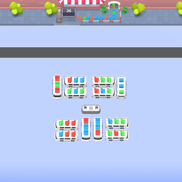 Меняй сиденья, собирай три одинаковых автобуса и отправляй их в путь!