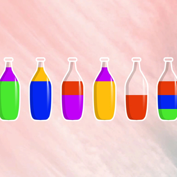 Логическая игра, в которой нужно сортировать цветную жидкость в колбочках так, чтобы каждый цвет оказался в отдельной емкости