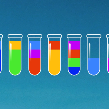 Логическая игра, в которой нужно сортировать цветную жидкость в колбочках так, чтобы каждый цвет оказался в отдельной емкости