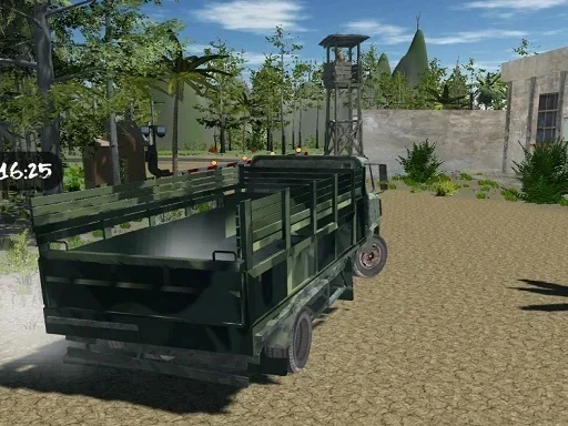 Вождение Армейского Грузовика по Бездорожью на Пикабу Игры