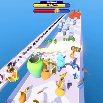 Хотите расслабиться и разбивать всё, что видите с помощью огромной кувалды? В этой бесплатной казуальной 3д игре мы удачно совместили механики мёрдж, крафта оружия, разрушения предметов и др. Скорее жмите "Играть" и снимайте стресс, разрушая всё подряд.