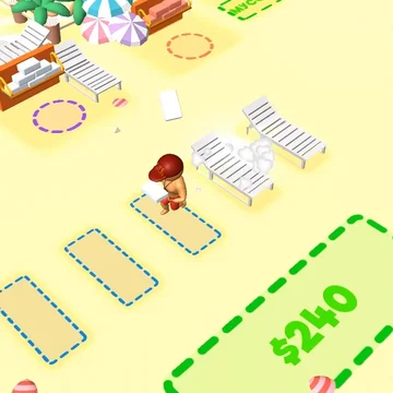 Заходите и развивайте свой пляж мечты! Простая весёлая летняя игра жанра тайкун, где вы пройдете путь от новичка до владельца пляжного бизнеса! Достигните своей цели и постройте свой пляж мечты!