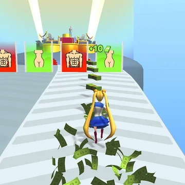 Забавный 3д раннер с элементами одевалок, который отлично подойдет для детей и подростков. Создайте свою королеву красоты и одержите победу в модной гонке. Оденьте вашу принцессу в самые лучшие наряды, чтобы завоевать место на подиуме и сердце красавчика!