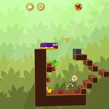 В этой увлекательной платформерной головоломке вам предстоит провести червяка к заветному золотому яблоку, преодолевая хитрые препятствия и опасные пропасти. Главный секрет успеха - контроль над длиной вашего червяка.