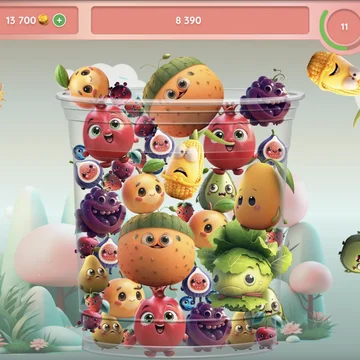 Соединяй фрукты с яркими характерами. Открой всю книгу!