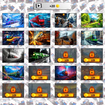 Собирай картинки с поездами из перемешанных частей! Игра развивает логику и внимание. Простой и увлекательный способ весело провести время с пользой!