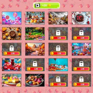 "Микс пазл: Сладости" — увлекательная игра для детей! Перемещайте блоки, чтобы собрать сладкие картинки. Развивайте внимание и логику с каждым уровнем!