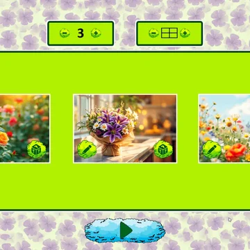 Перемешай части картинок с цветами и восстанови оригинальные изображения! Веселая головоломка, которая развивает внимание и логическое мышление.