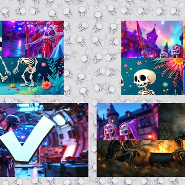 Собери весёлые картинки скелетов, перемещая части пазлов! Игра развивает логику, внимание и весело увлекает детей в мир головоломок.