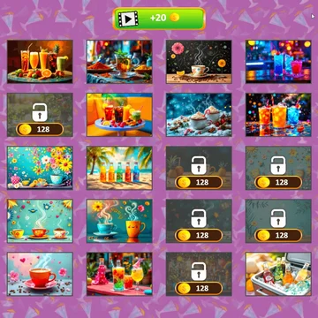 Собирайте аппетитные напитки, меняя местами фрагменты! Простой, но увлекательный пазл с уникальными изображениями напитков, который развивает логику и внимание.