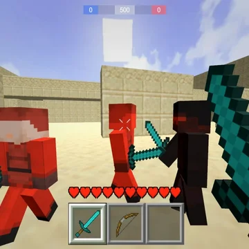 Никогда война красных и синих не была такой эпичной как в Craft of Wars, боевая система в этой игре похожа на ту, которая была в старых версиях Minecraft.