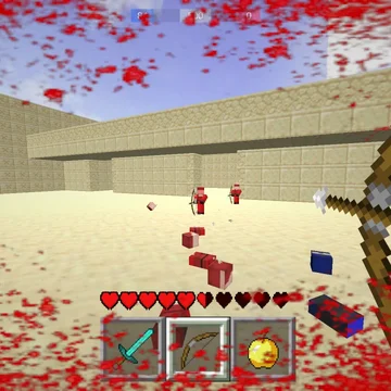 Никогда война красных и синих не была такой эпичной как в Craft of Wars, боевая система в этой игре похожа на ту, которая была в старых версиях Minecraft.