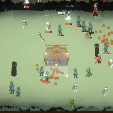 Айдл-игра в стиле Minecraft! Позиционируйте автоатакующий курсор, защищайте крепость, нанимайте майнеров и покоряйте 27 престиж-уровней!