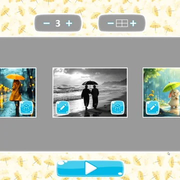 "Микс Пазл: Дожди" — соберите перемешанные картинки дождливых пейзажей! Перемещайте блоки, чтобы восстановить изображения. Логика и релакс в одной игре!