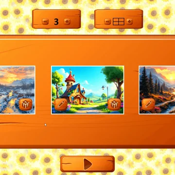 Собирай красивые картинки деревень! Пазлы, разделенные на части, нужно собрать, меняя местами элементы. Развивай внимание и логическое мышление!