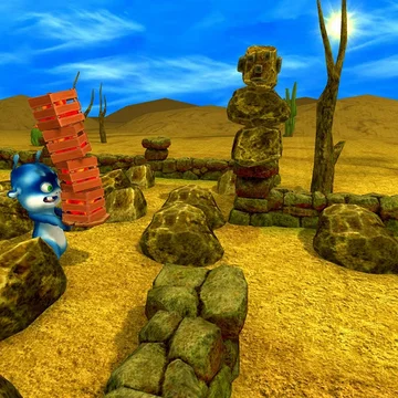 Папа Бузя несёт домой добро! Кормит детишек, носит книги, делает запасы и строит домик.