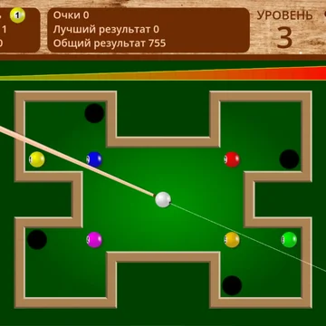 Погрузитесь в мир уникальной игры-бильярда с нестандартными формами столов! Развивайте стратегию и наслаждайтесь захватывающим геймплеем.