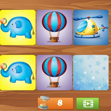 «Найдите одинаковые пары» – бесплатная, яркая и увлекательная детская игра, которая поможет развить внимание и память малышей. В игре представлены разнообразные картинки, задача игрока – найти парные изображения, соединяя их в пары.