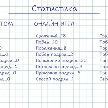 Классическая настольная игра «Морской Бой классический» - стилизация как на бумаге (в школьной тетради в клетку).