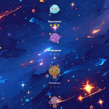 Веселая математическая игра для детей! Побеждайте космических боссов, решая математические задачи. Идеально для возраста 6-7 лет.