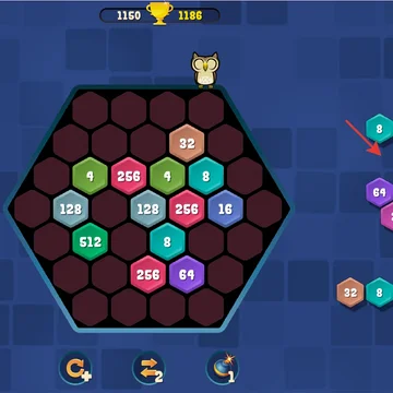 Пазл 2048 Слияние блоков: играй в два режима — «Шестиугольник» и «Классика». Сливай числа, соревнуйся в таблице лидеров!